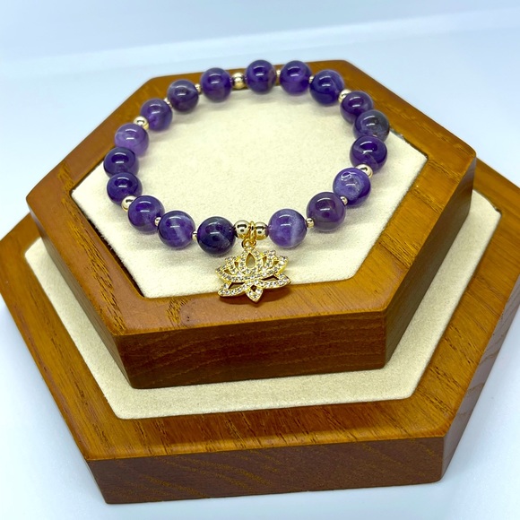 Amethyst Lotus Bracelet - Picture 2 of 5